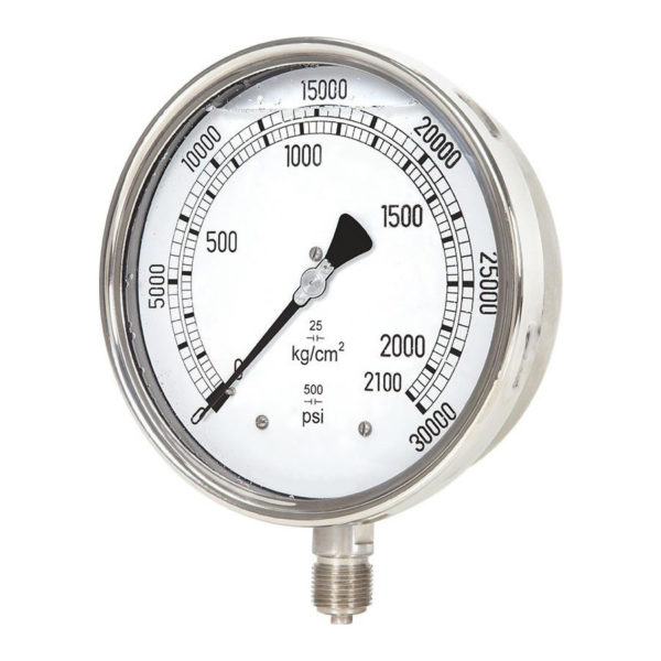 Glycerin filled Pressure Gauge used for vibration protection at room temperature